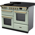 Rangemaster Estel Deluxe 110 Induction range cooker in Mint with Brass trim