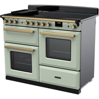 Rangemaster Estel Deluxe 110 Induction range cooker in Mint with Brass trim