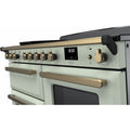 Rangemaster Estel Deluxe 110 Induction range cooker in Mint with Brass trim