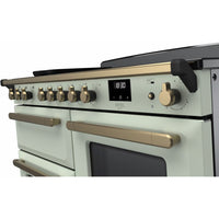 Rangemaster Estel Deluxe 110 Induction range cooker in Mint with Brass trim