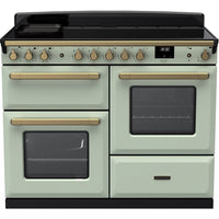 Rangemaster Estel Deluxe 110 Induction range cooker in Mint with Brass trim