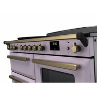 Rangemaster Estel Deluxe 110 Induction range cooker in Heather with Brass trim