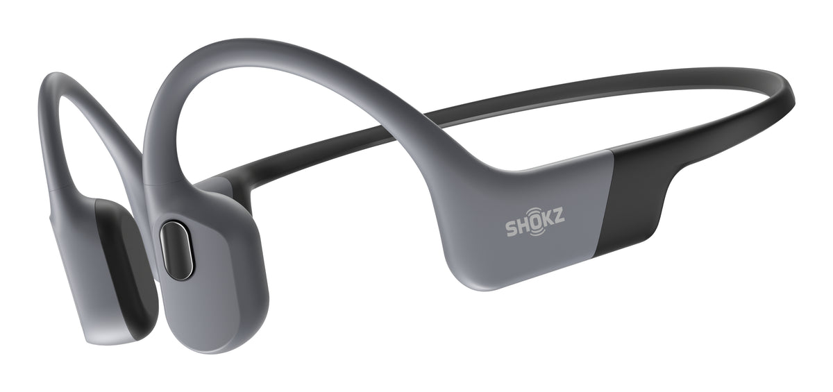 Shokz OpenSwim Pro Bone Conduction Swimming Headphones - Grey - angled view