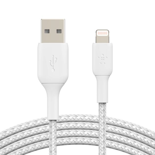 Belkin BoostCharge Pro Braided USB-A to Lightning Cable 1m White product image