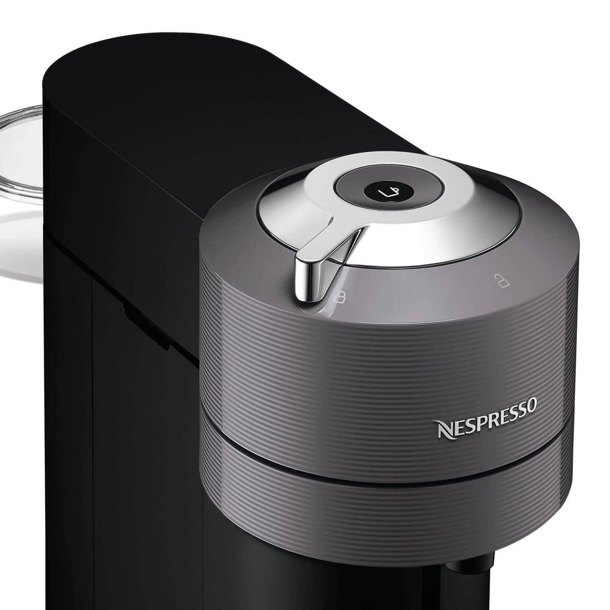 De'Longhi Nespresso Vertuo Next Coffee Machine - Grey - close-up of the lid