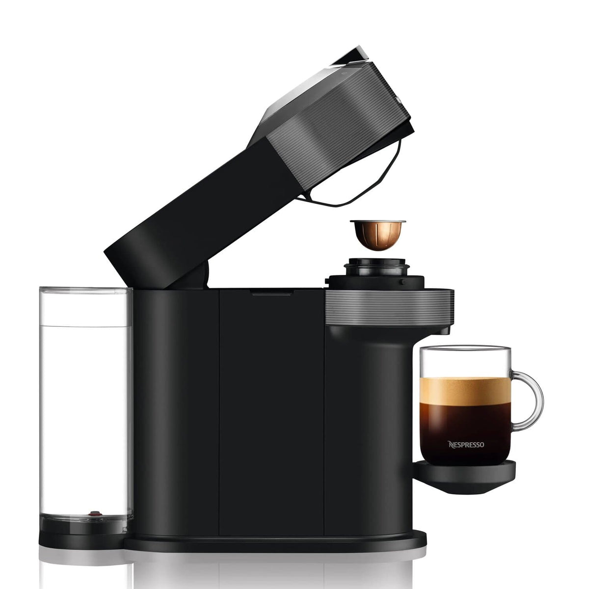 De'Longhi Nespresso Vertuo Next Coffee Machine - Grey - lid open