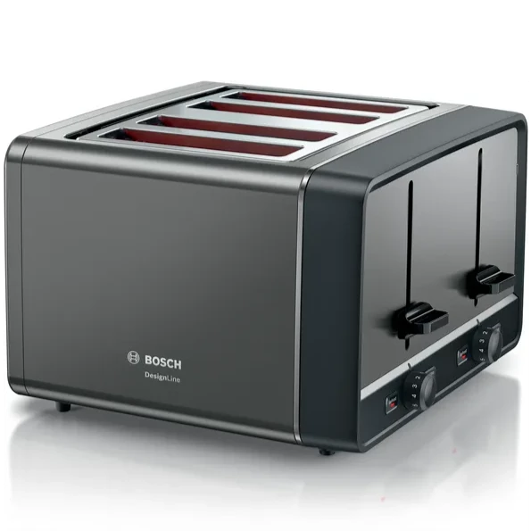 Bosch DesignLine Graphite 4 Slice Toaster | TAT5P445GB