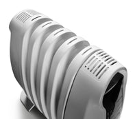De'Longhi Nano 500W Oil-Filled Radiator - White - compact fin design