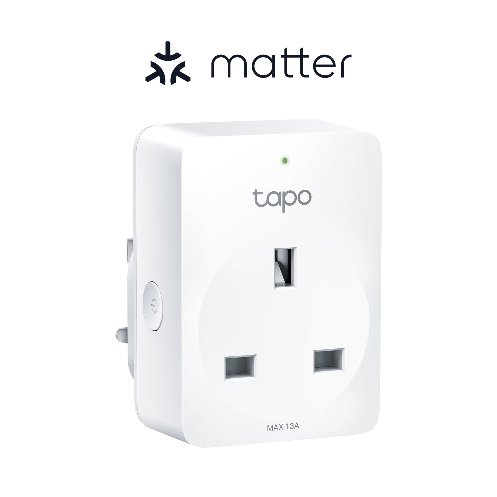 Tapo P110M mini smart Wi-Fi plug, energy monitoring, Matter — single plug product view