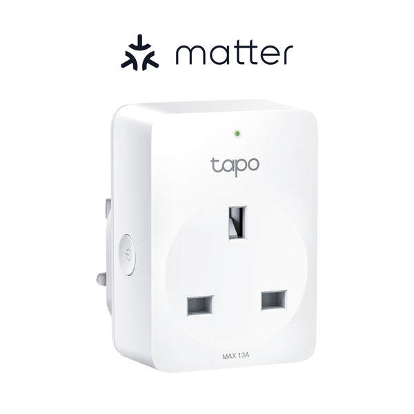 Tapo P110M mini smart Wi-Fi plug, energy monitoring, Matter — single plug product view