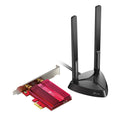 TP-Link Archer TX3000E AX3000 Wi-Fi 6 Bluetooth 5.0 PCI Express Adapter — product view, PCIe card and antenna base