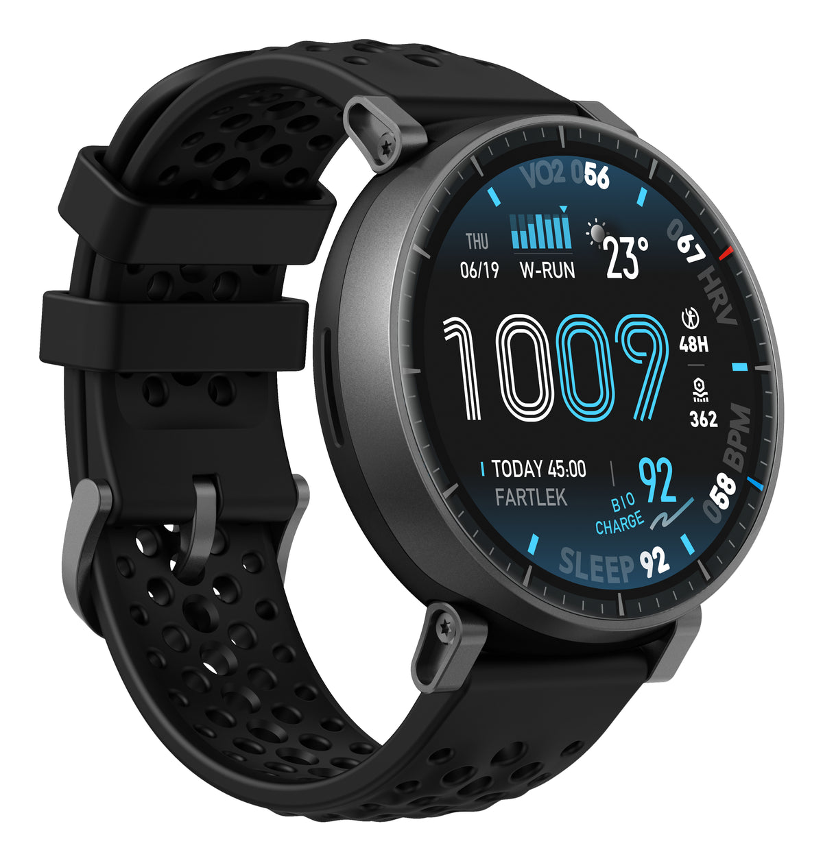 Amazfit Active Max Smartwatch - Black - angled view, right