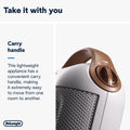 De'Longhi Capsule 1800W Fan Heater - White - integrated carry handle