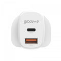 Groov-e 20W USB-C and USB-A Wall Charger White - official product image