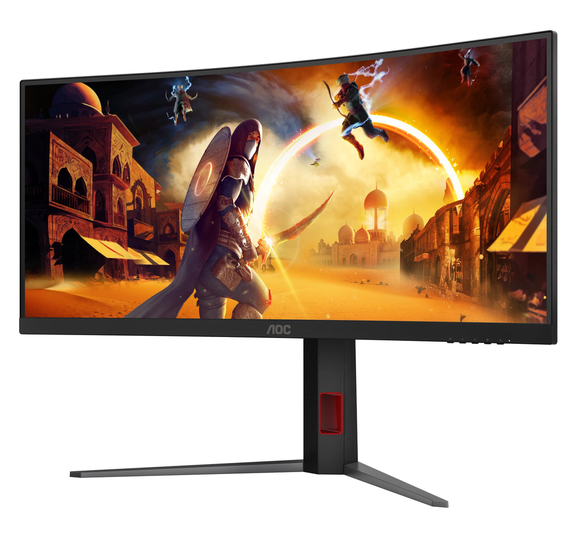 AOC AGON CU34G4P 34" WQHD 180Hz Curved Ultrawide Gaming Monitor - angled view right
