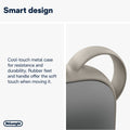 De'Longhi Capsule Fit 2400W Fan Heater - Grey - cool-touch metal case and soft-touch handle
