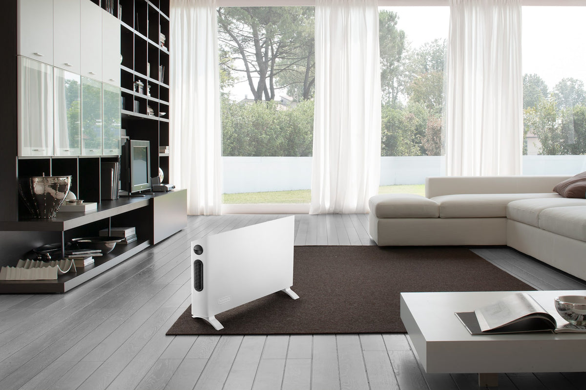 De'Longhi Slimline Convector Heater 2.4kW - in a living room