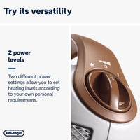 De'Longhi Capsule 1800W Fan Heater - White - power level control