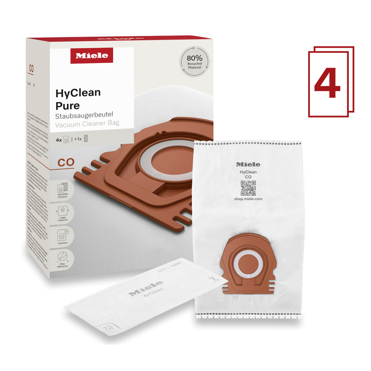 Miele HyClean Pure CO vacuum cleaner bag | 12557080 Miele Vacuum Accessories Euronics Ireland