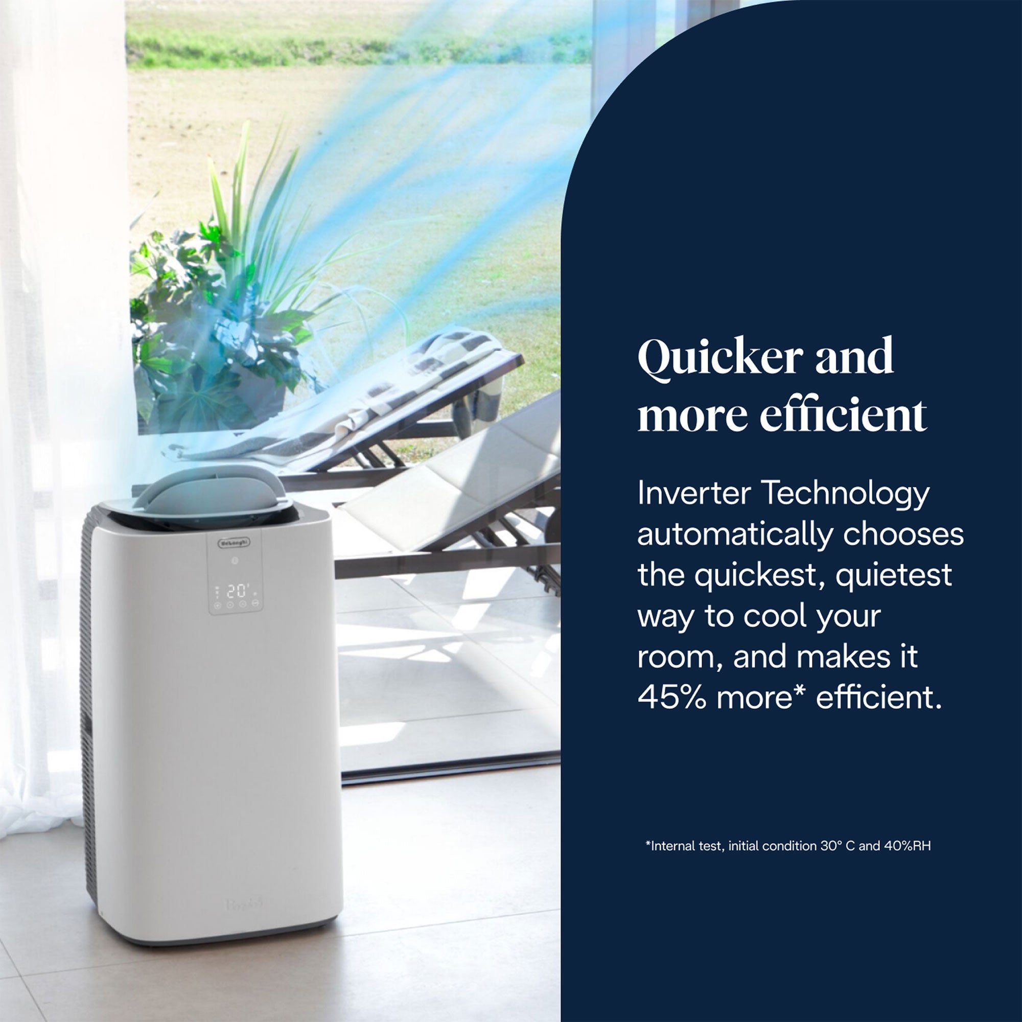 DeLonghi Pinguino AP130i GentleJet Inverter Portable Air Conditioner White | PACAP130IGENTLE