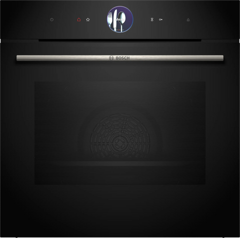 Bosch Series 8 Built-in Single Oven with Steam Function – Black | HRG7764B1B