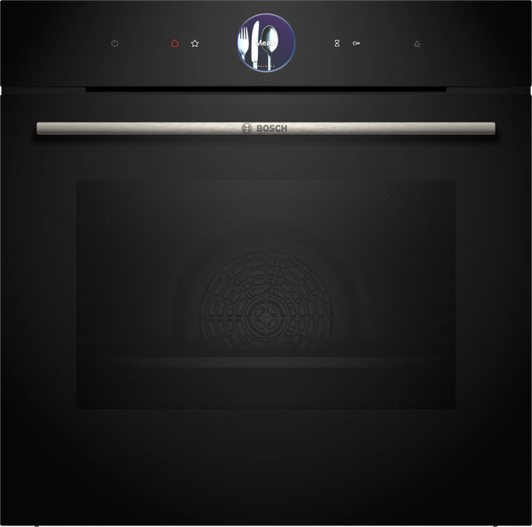Bosch Series 8 Built-in Single Oven with Steam Function – Black | HRG7764B1B