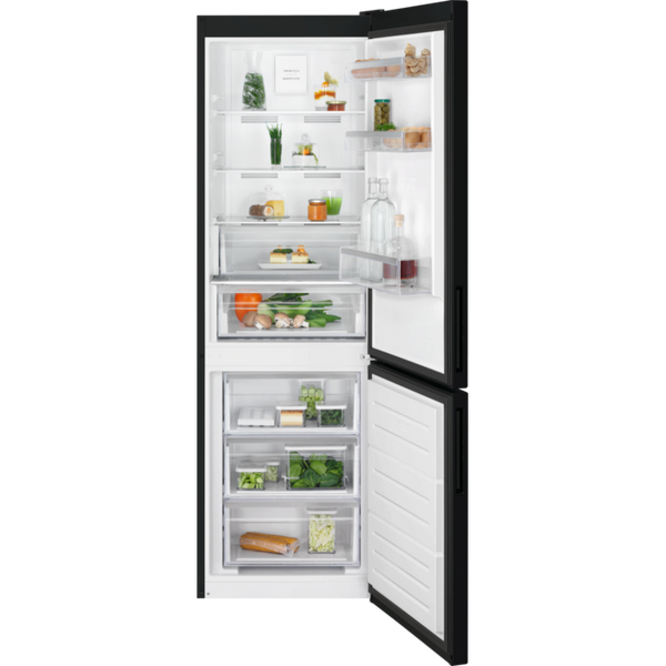 Electrolux 60cm TwinTech NoFrost Freestanding Fridge Freezer Matte Black | LNT6ME33K0