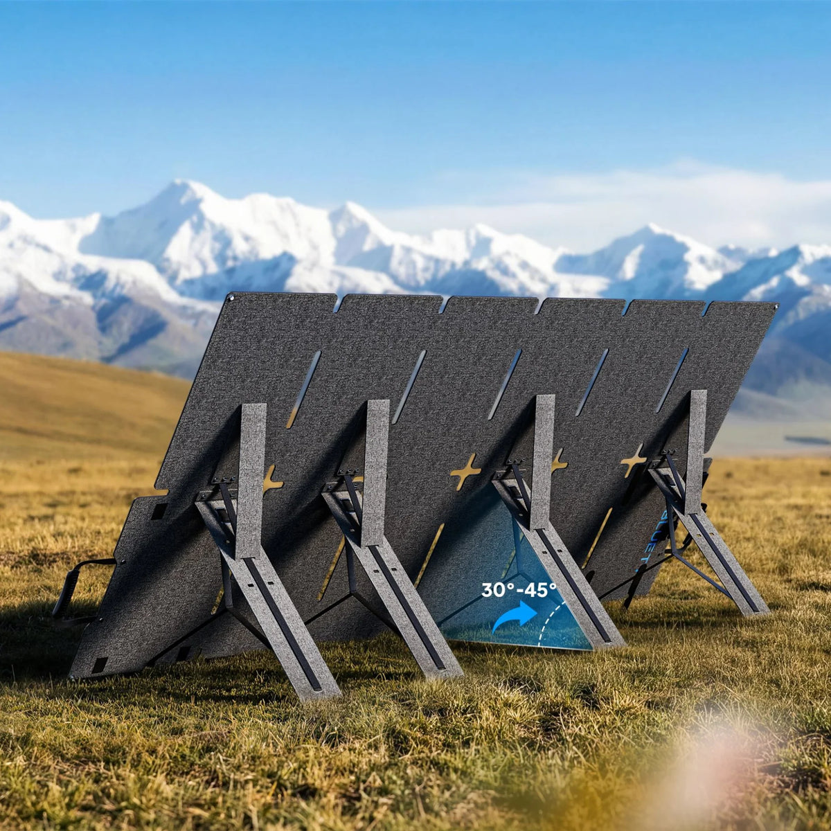BLUETTI SORA 220 220W Portable Solar Panel - in a mountain meadow