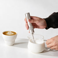 Outin LattoGo handheld milk frother in Starburst Silver
