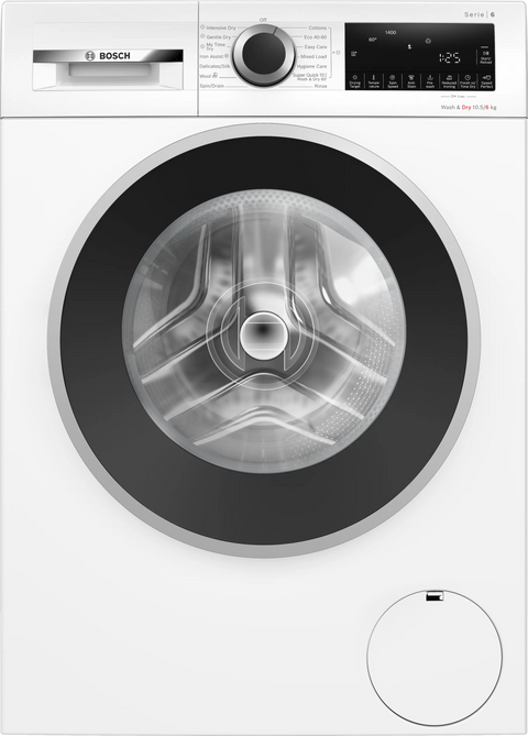 Bosch Series 6 Freestanding 10.5/6kg Washer Dryer - White | WNG25401GB