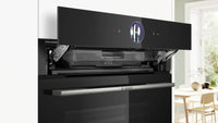 Bosch Series 8 Built-in Single Oven with Steam Function – Black | HRG7764B1B