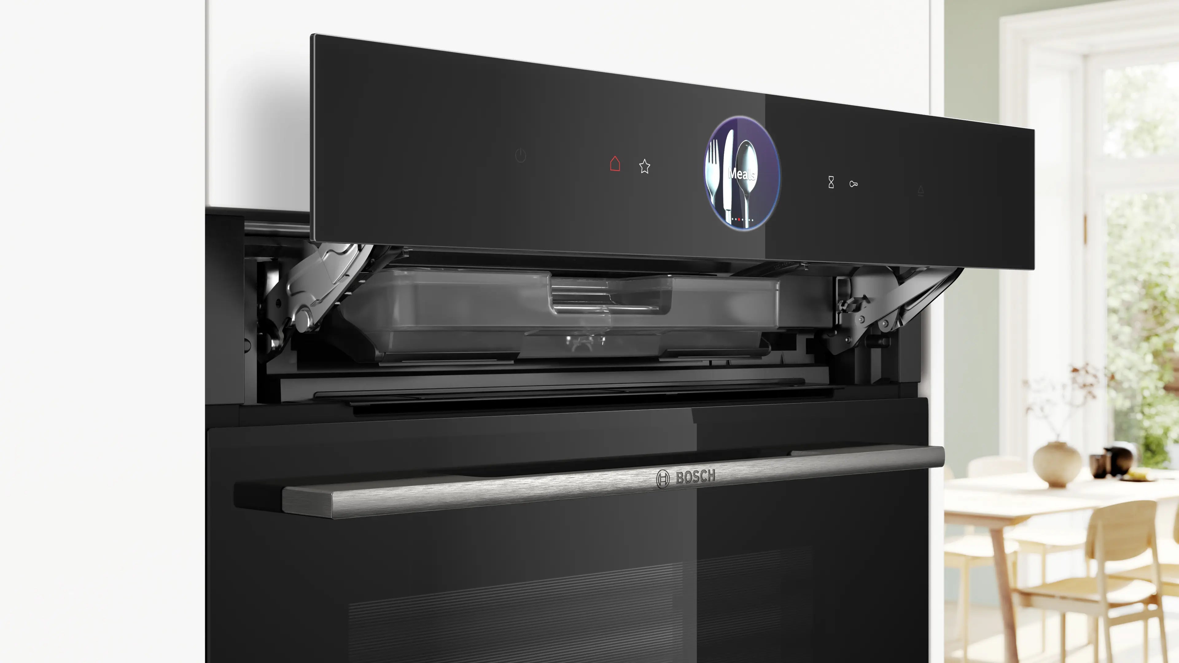 Bosch Series 8 Built-in Single Oven with Steam Function – Black | HRG7764B1B