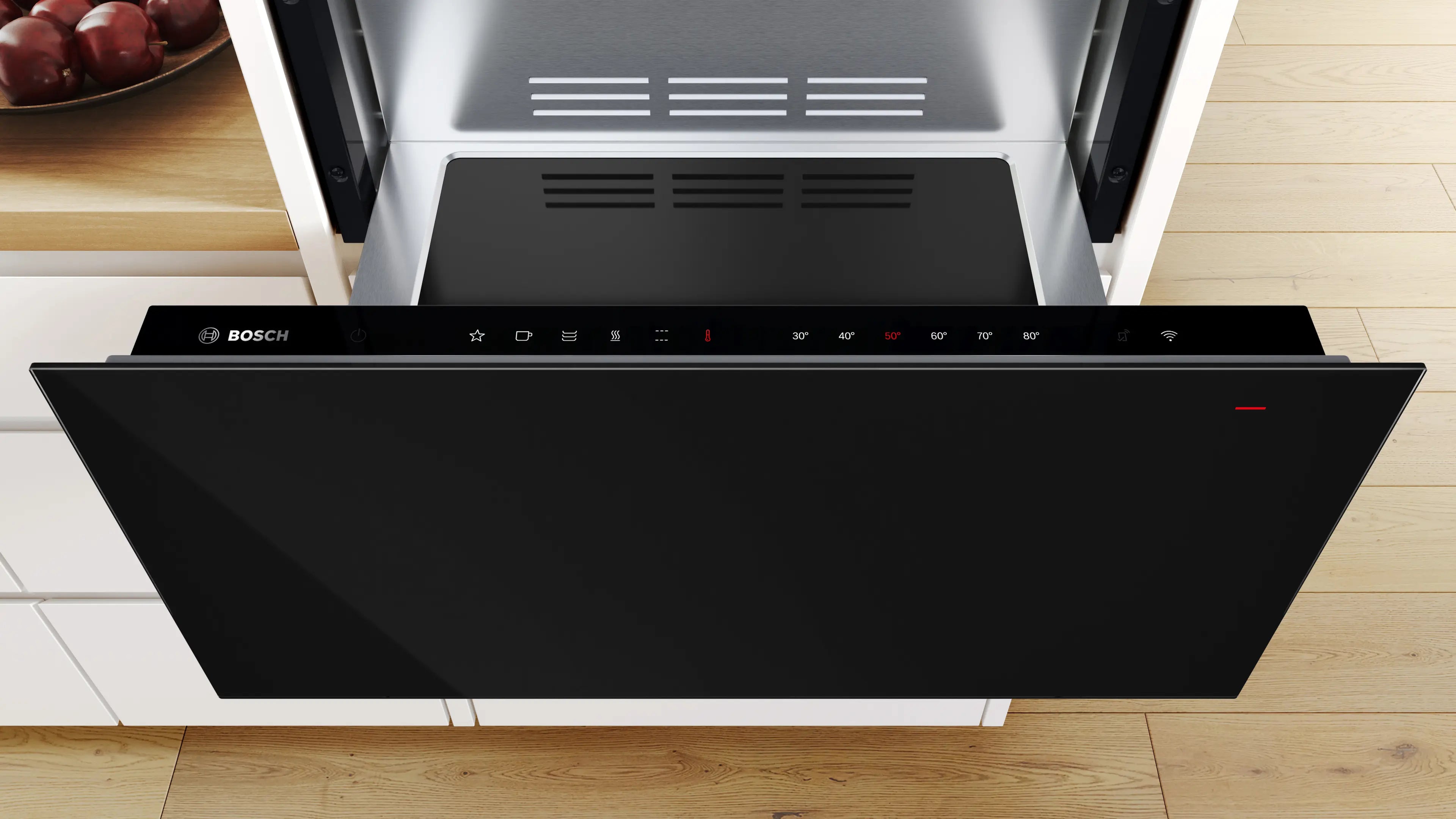 Bosch BID7101B1B Series 8 built-in 29cm warming drawer in Black