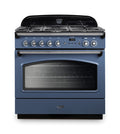 Rangemaster Classic FX 90 Dual Fuel range cooker in Stone Blue with Chrome trim