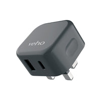 Veho 20W Dual Port USB Fast Charge Plug | VEH-20W-DUAL