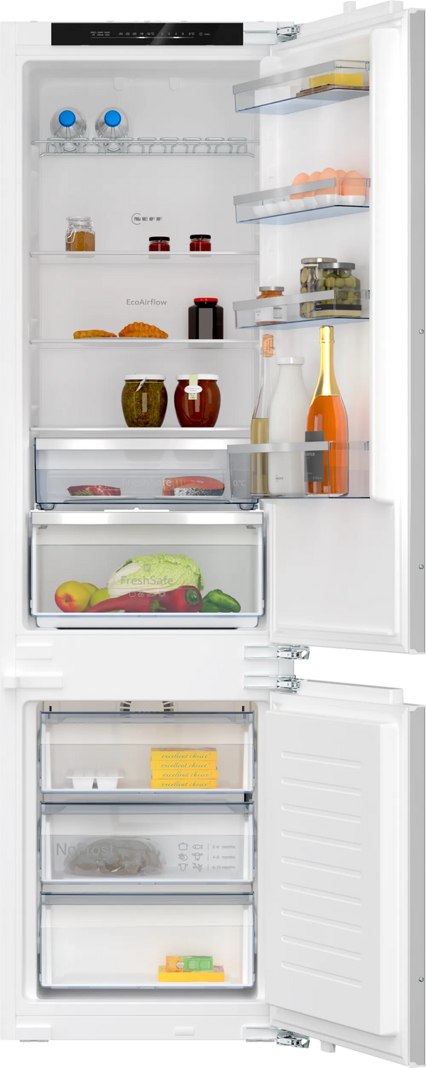 Neff N50 built-in fridge-freezer with freezer at bottom 193.5 x 55.8 cm flat hinge | KI7962FD0