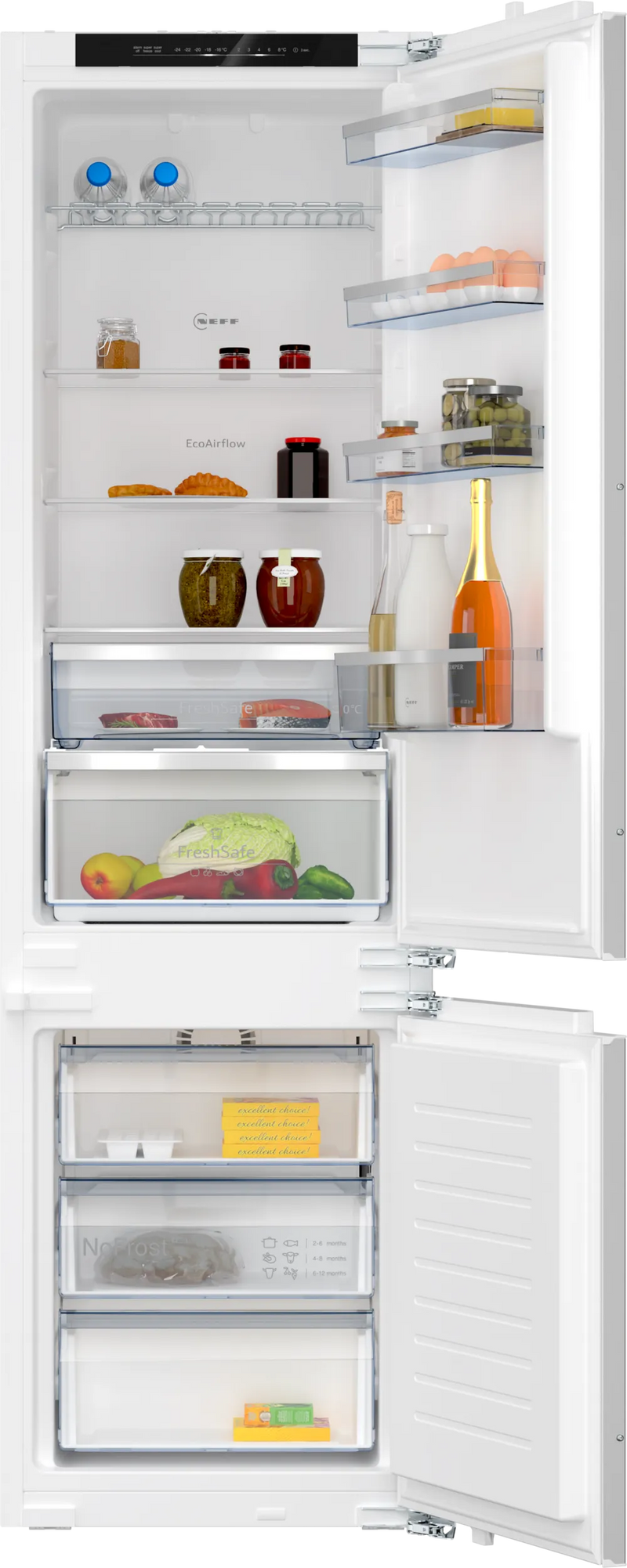 Neff N50 built-in fridge-freezer with freezer at bottom 193.5 x 55.8 cm flat hinge | KI7962FD0