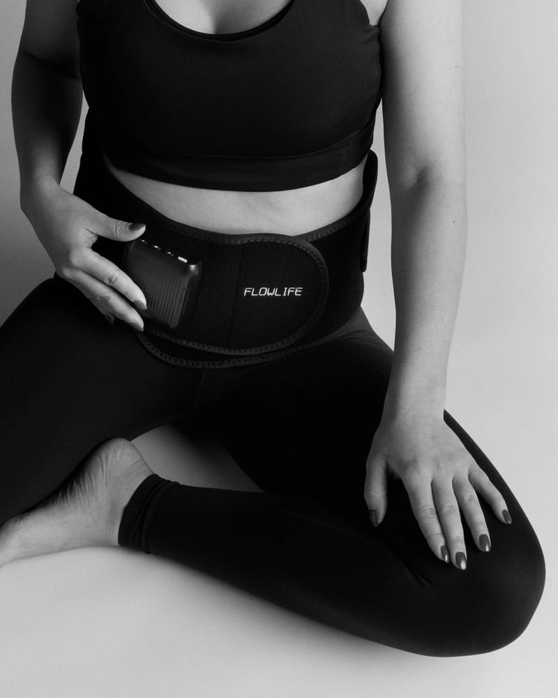 Flowlife Flowtherma Belt Heat, Vibration & Red Light Back Belt - Black - seated