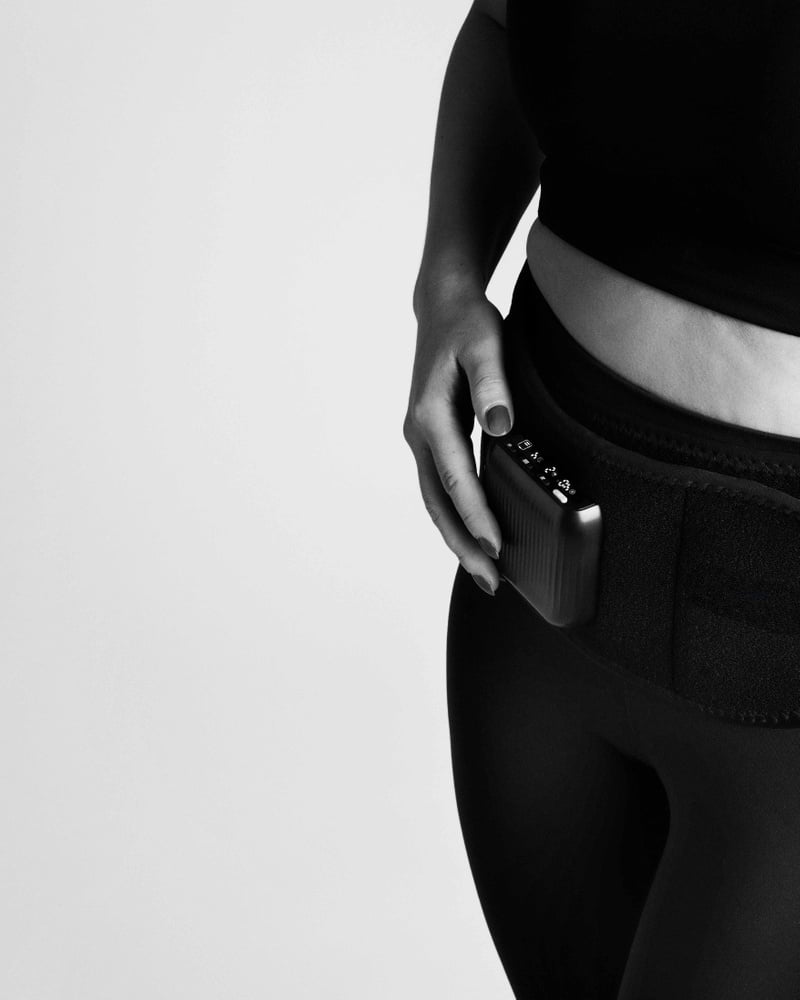 Flowlife Flowtherma Belt Heat, Vibration & Red Light Back Belt - Black - worn under clothing