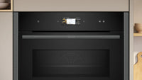 NEFF N90 C24MS31G0B built-in compact oven with microwave in Graphite-Grey