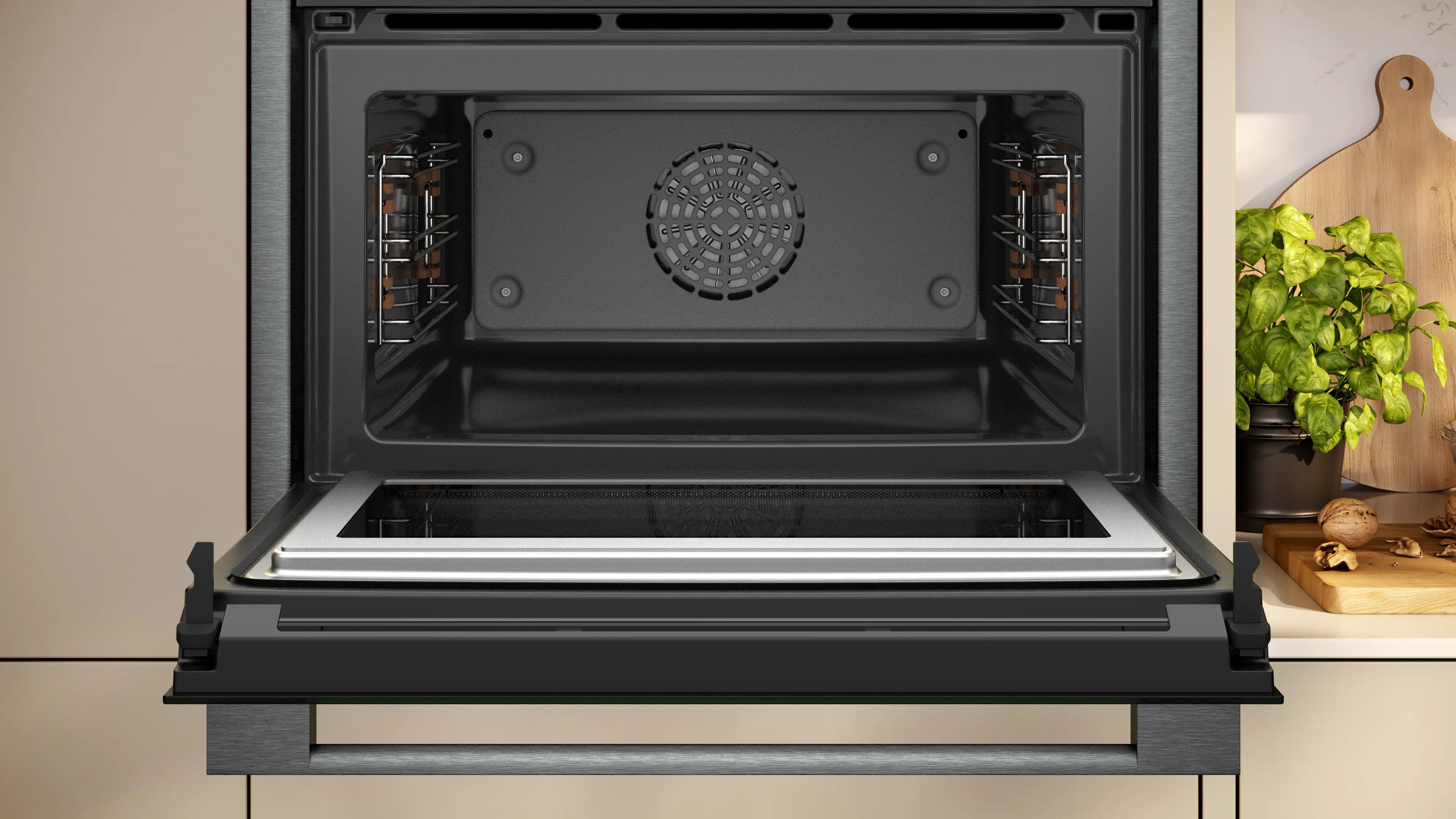 NEFF N90 C24MS31G0B built-in compact oven with microwave in Graphite-Grey