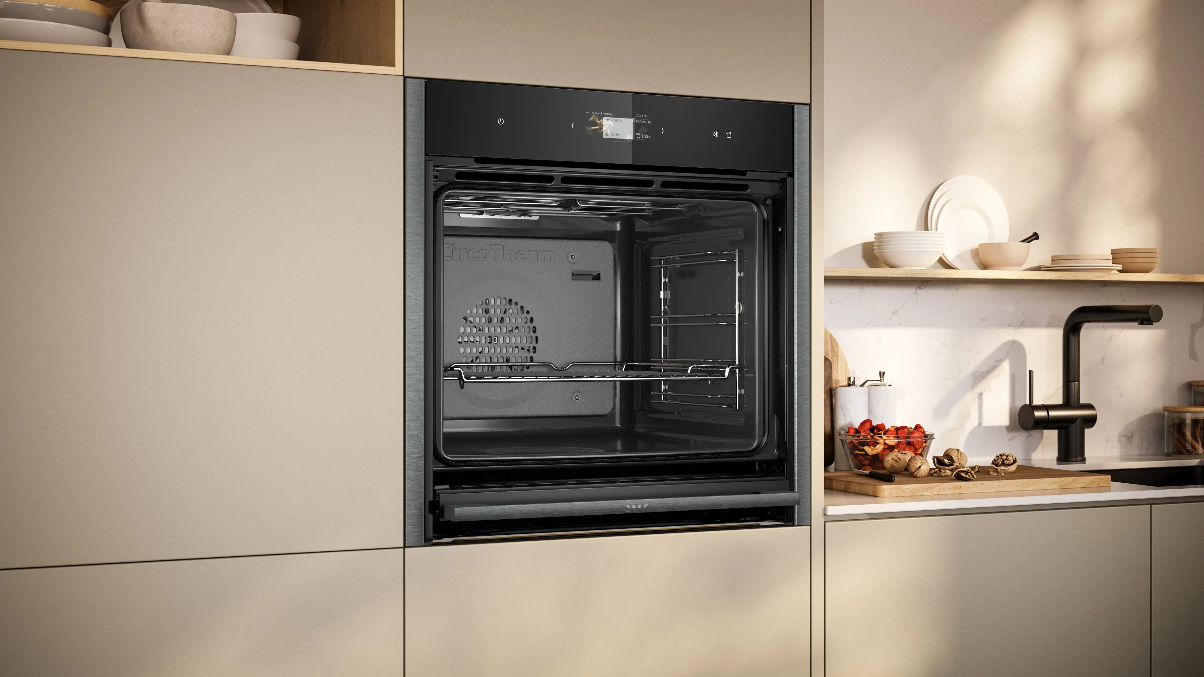 NEFF B64FS31G0B N90 Slide&Hide single oven with steam function in Graphite-Grey