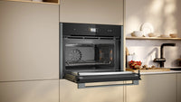 NEFF N90 C24MS31G0B built-in compact oven with microwave in Graphite-Grey