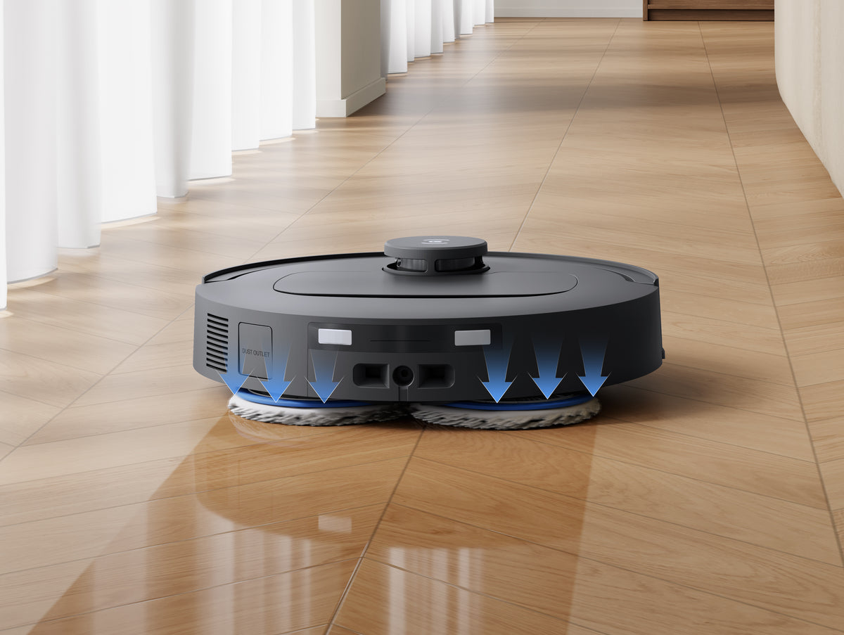 Ecovacs DEEBOT T30e OMNI Robot Vacuum and Mop - Black - dual rotating mop pads