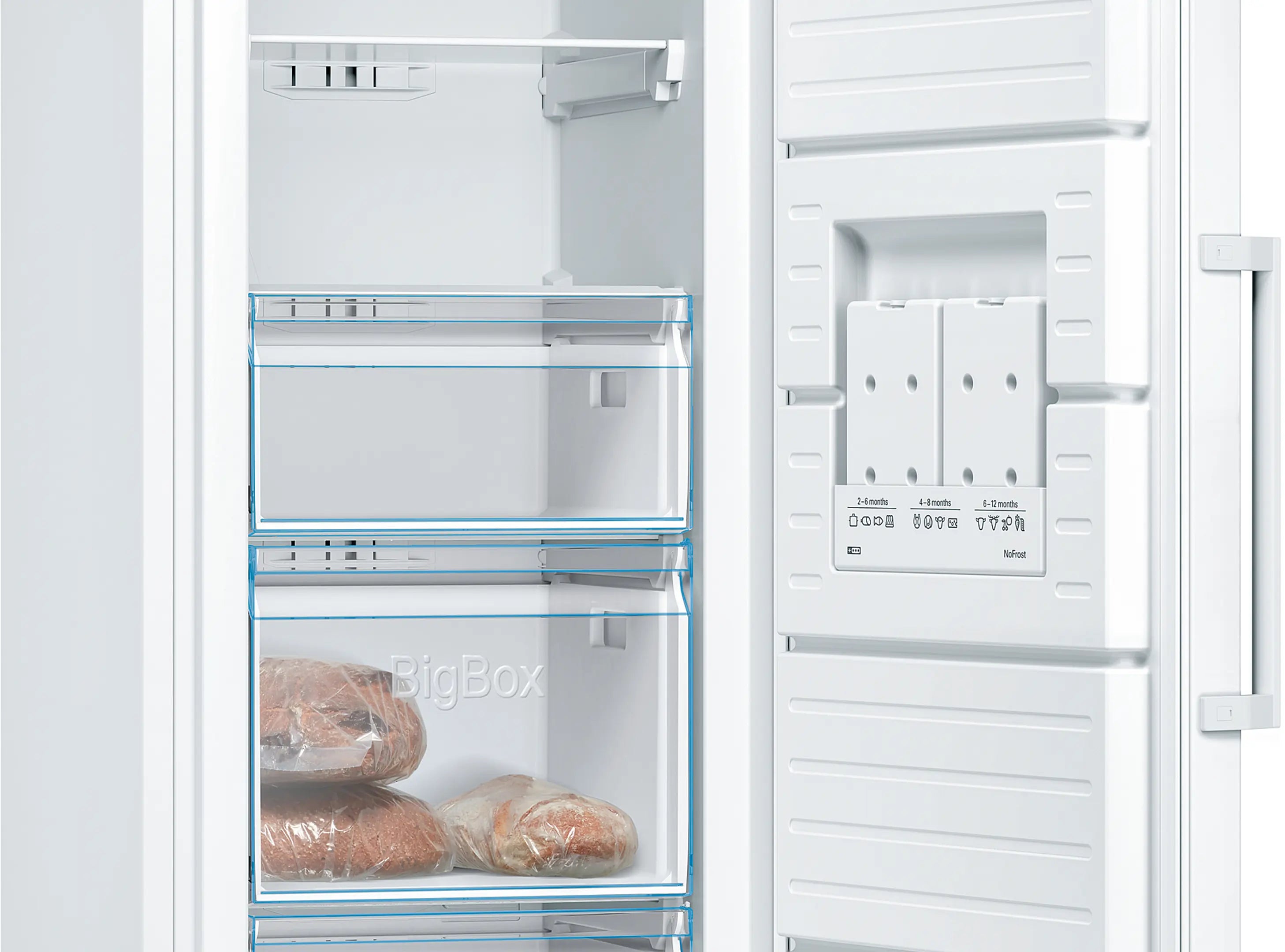 Bosch GSN36VWEPG Series 4 freestanding frost free upright freezer in White