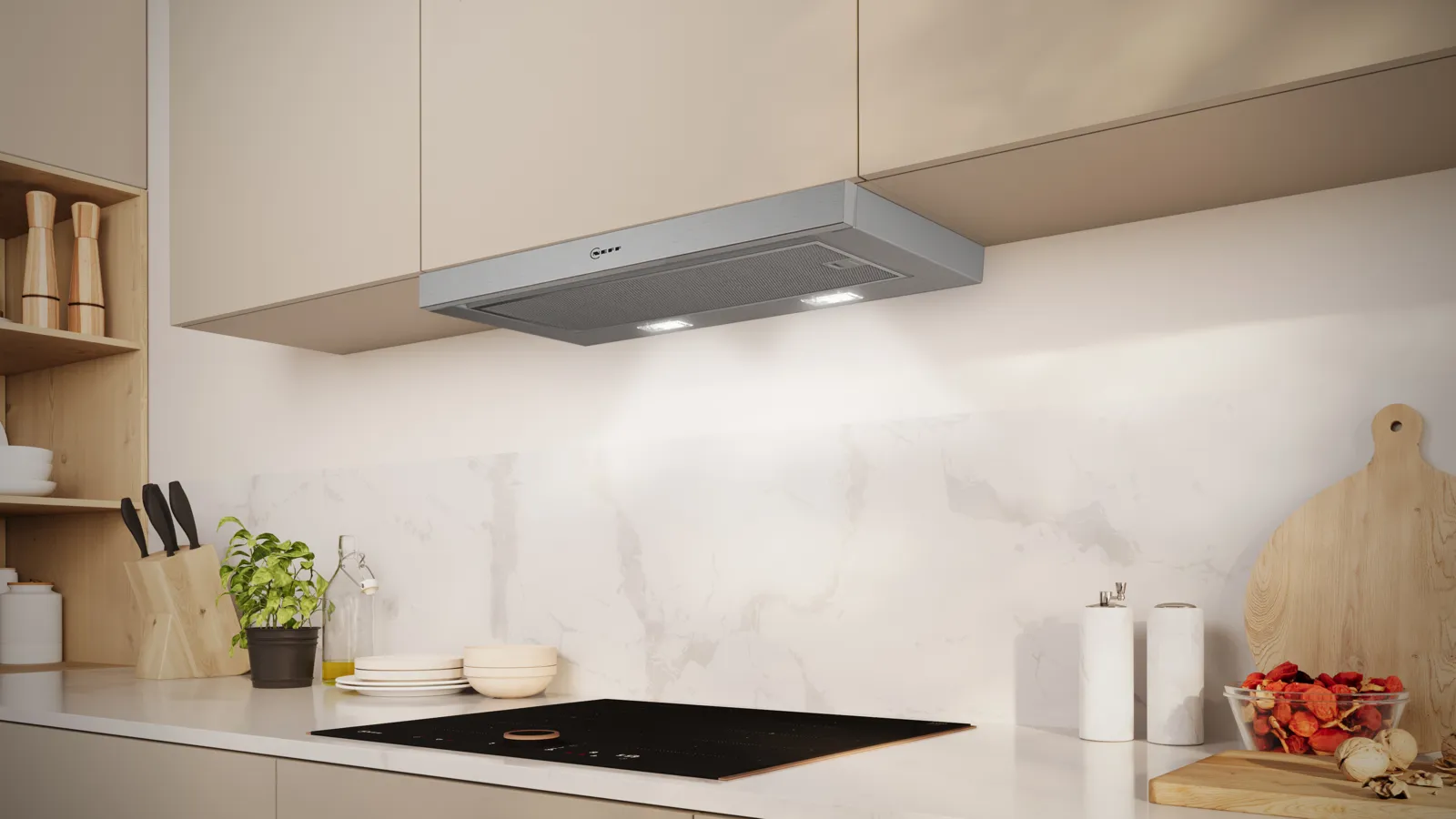 NEFF N 50 D46ED22N1B 60cm telescopic cooker hood in Silver Metallic