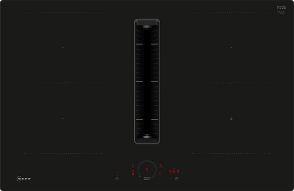 NEFF N 70 V58PHQ4C0 80cm Flush-Mount Induction Hob with Integrated Ventilation System in Black