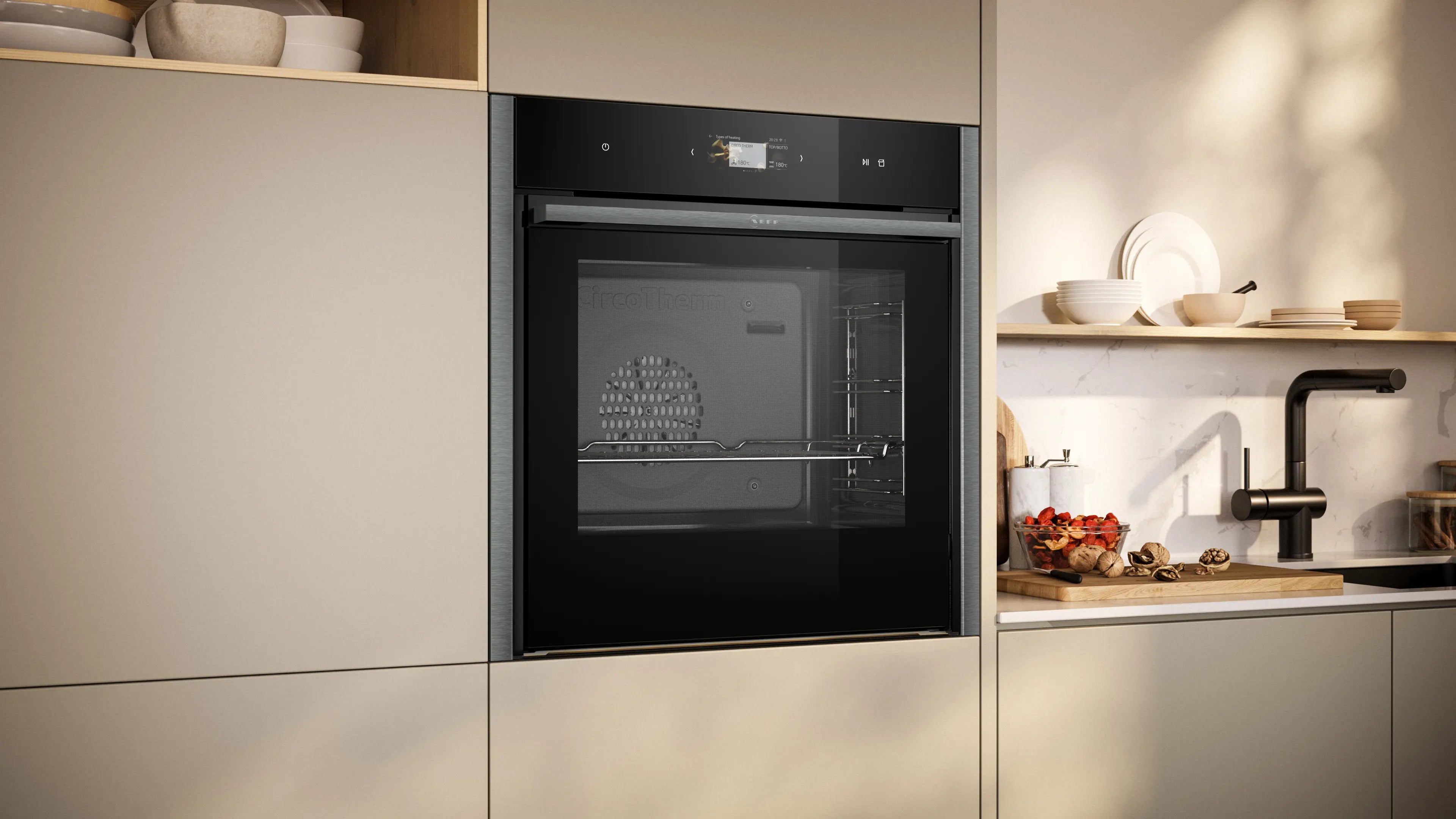 NEFF B64FS31G0B N90 Slide&Hide single oven with steam function in Graphite-Grey