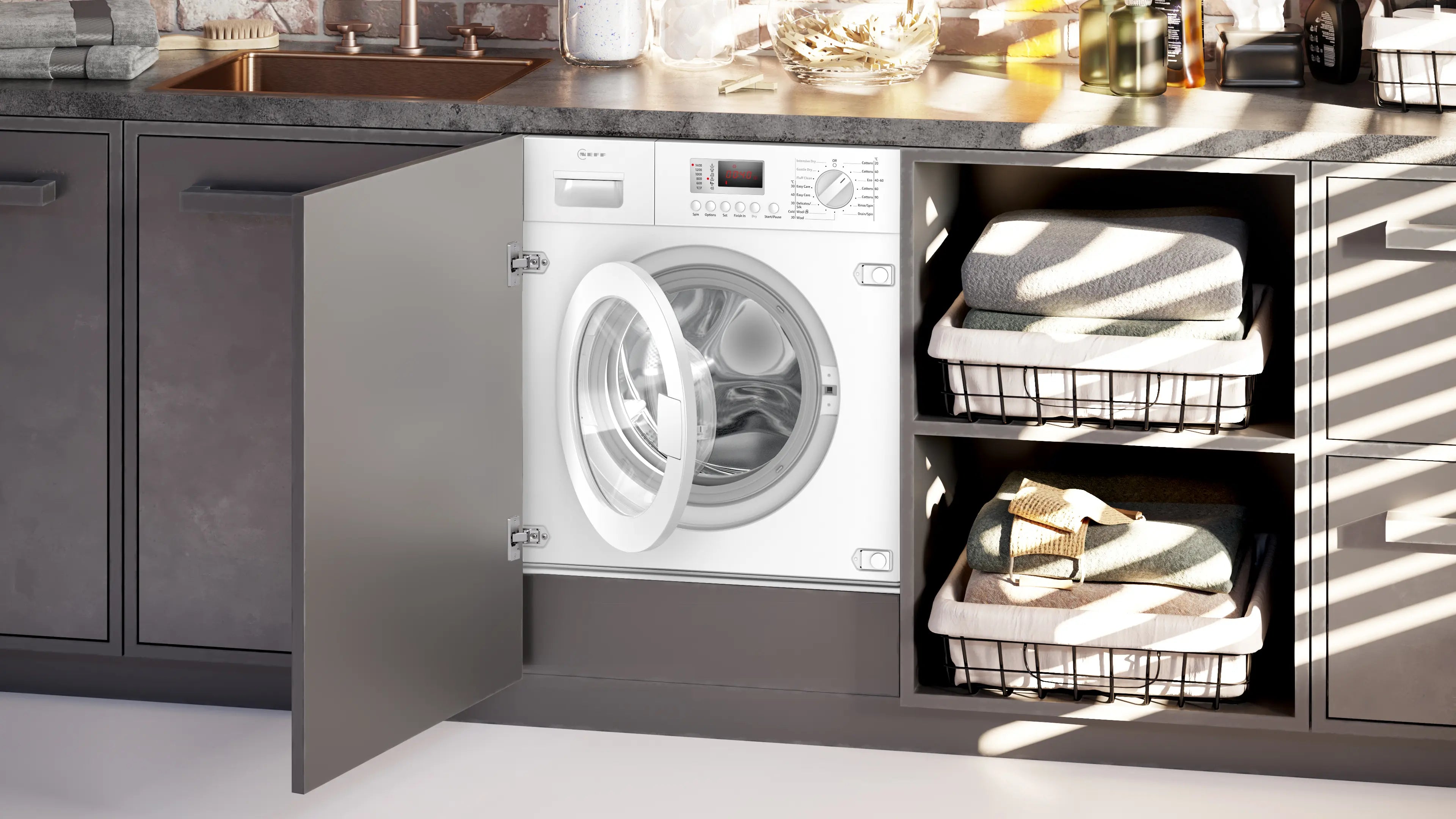 NEFF V6320X2GB fully integrated 7kg/4kg washer dryer in White