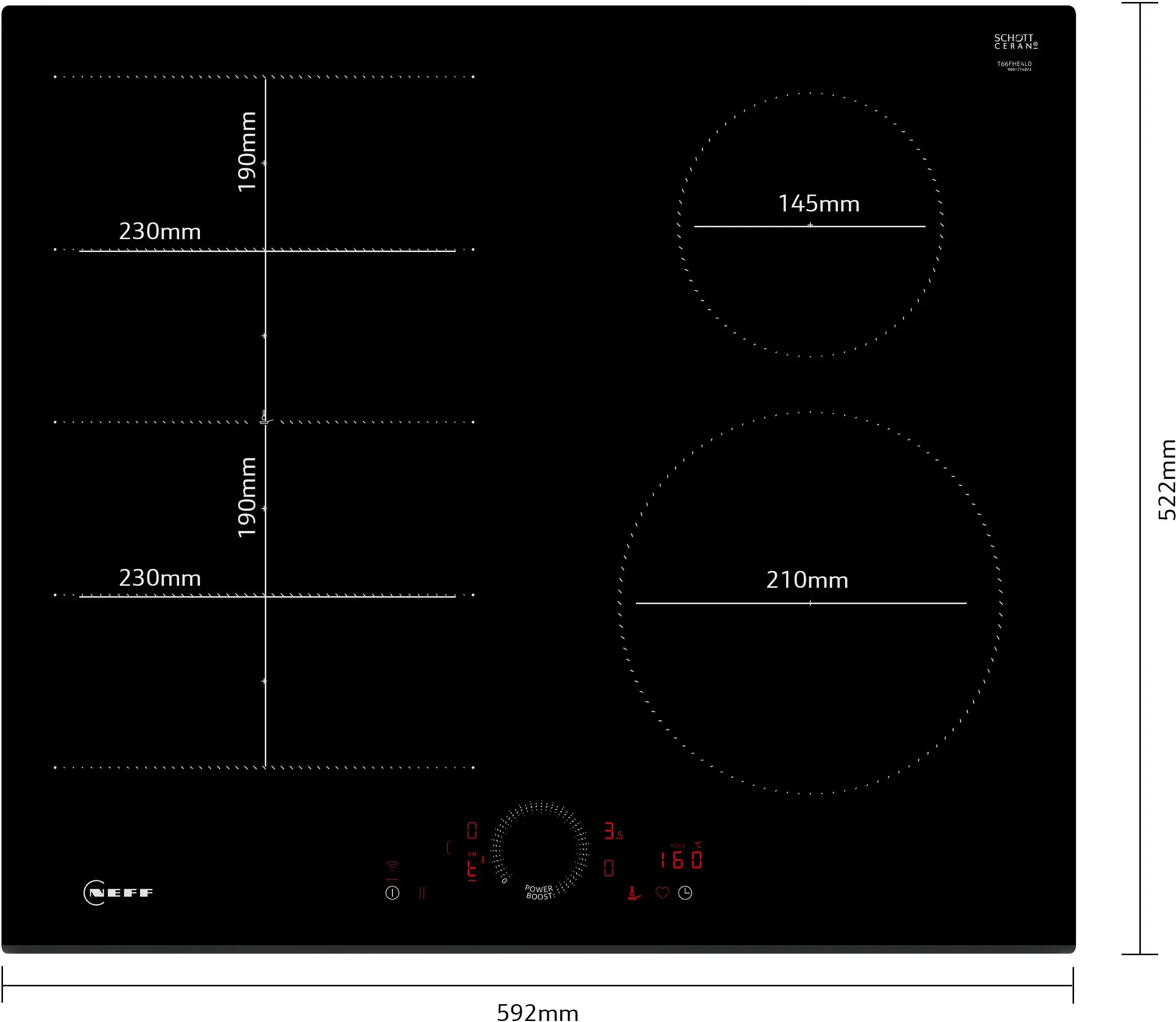 NEFF N 70 T66FHE4L0 60cm Flex Induction hob in Black